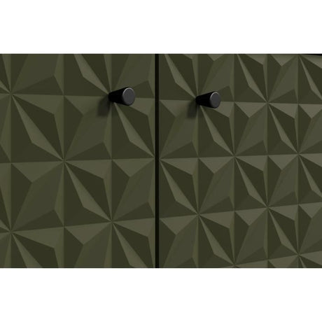 Meuble TV - SENTRA - 2 portes, 2 niches - Vert foncé - 184 x 40 x 52 cm - TRENDTEAM