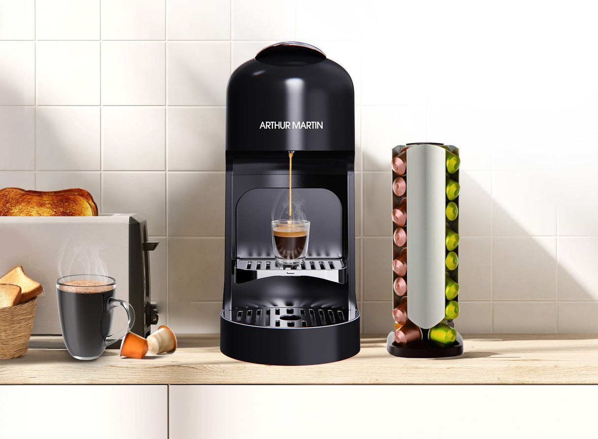 Machine a café a capsules - ARTHUR MARTIN - AMN230N - Expresso & Lungo - 1400 W - Noir