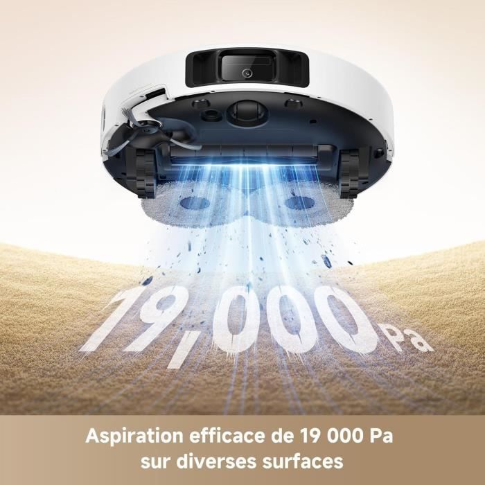 MOVA P50 Ultra - Robot Aspirateur Laveur avec Station - 19 000 Pa - Nettoyage des coins aux bords