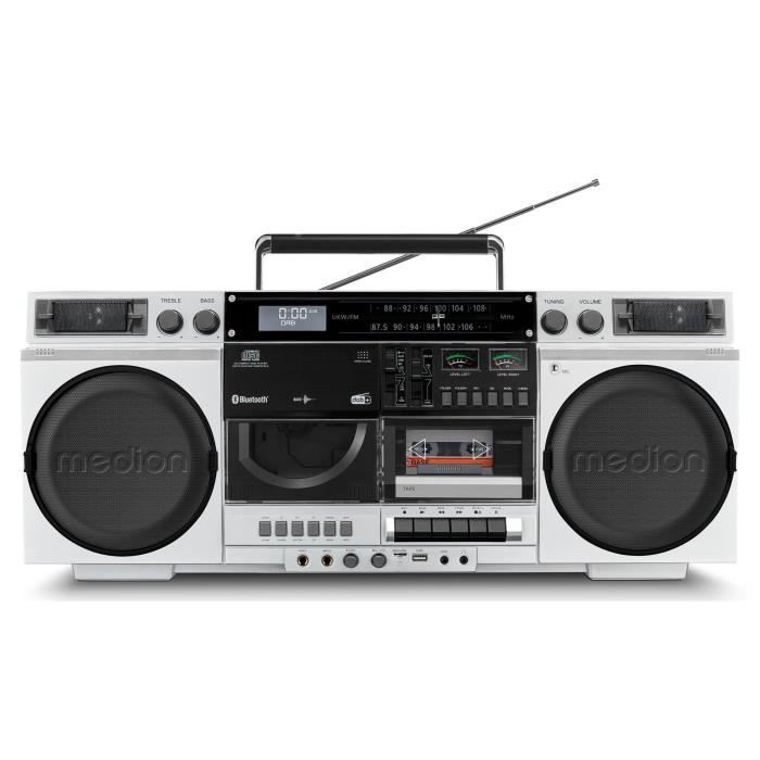 Ghetto Blaster - MEDION - Vintage - DAB+ - CD/Cassette/USB/MP3 - 2x10W RMS - Silver