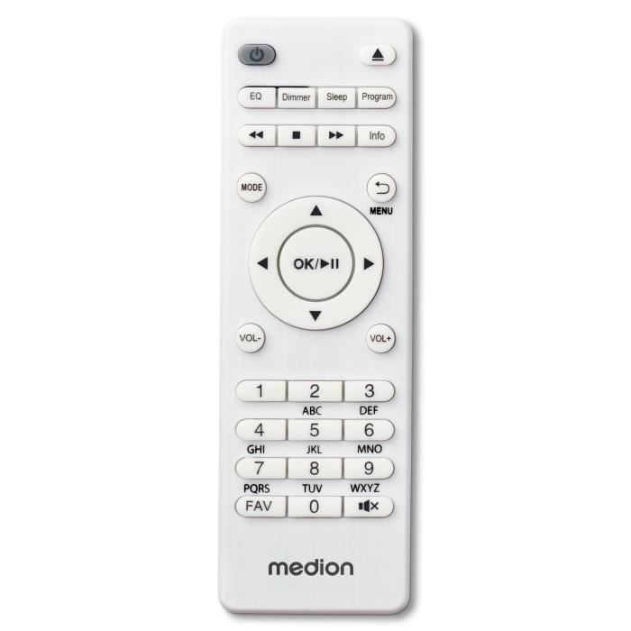 Mini Chaîne HiFi - MEDION - Radio Internet DAB/FM - Lecteur CD - 2x15W RMS - Blanc
