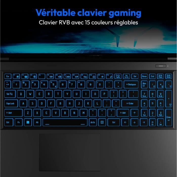 PC Portable Gamer ERAZER Crawler E30 MD62544 - Windows 11 - 15,6 FHD IPS 144Hz - RTX 3050 - Core i5-12450H - RAM 16Go  - 512Go SSD