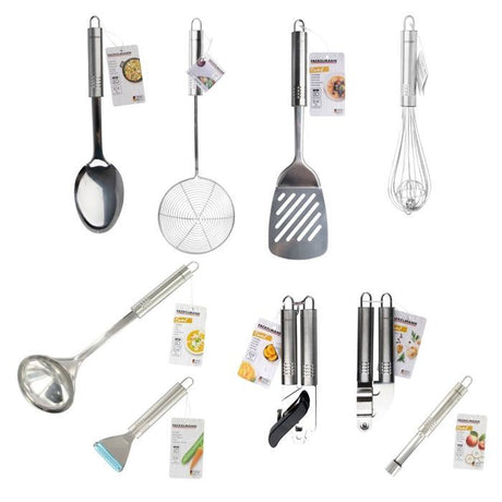 Ensemble de 9 ustensiles de cuisine - FACKELMANN - Ovale - Inox