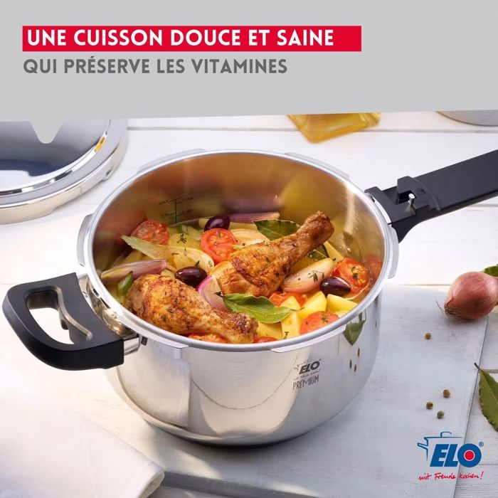 Autocuiseur vapeur - FACKELMANN - Elo Mistral Premium - Acier inoxydable 18/10 - 22 cm - 4,5 litres