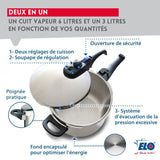 Autocuiseur vapeur - FACKELMANN - Elo Praktika - Acier inoxydable 18/10 - 22 cm - 4 litres