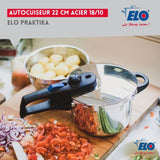 Autocuiseur vapeur - FACKELMANN - Elo Praktika - Acier inoxydable 18/10 - 22 cm - 4 litres