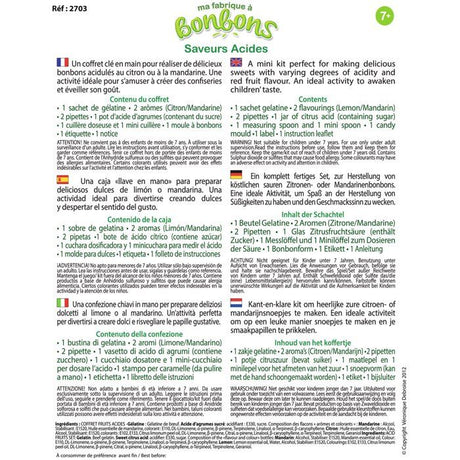 Kit créatif alimentaire - SENTOSPHERE - Mini Fabrique a bonbons - Saveurs Acides - Des 7 ans