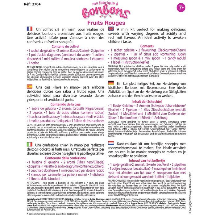 Kit créatif alimentaire - SENTOSPHERE - Mini Fabrique a bonbons - Fruits rouges - Des 7 ans
