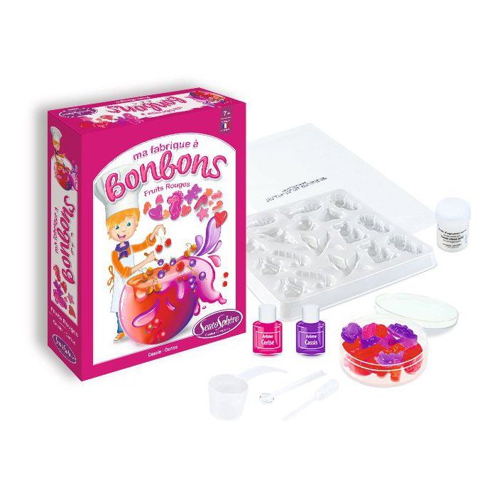 Kit créatif alimentaire - SENTOSPHERE - Mini Fabrique a bonbons - Fruits rouges - Des 7 ans