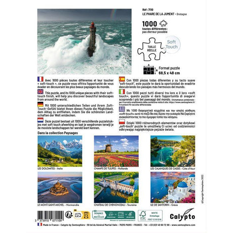 Puzzle - SENTOSPHERE - Calypto - 1000 pieces - Le Phare de la Jument - Bretagne - Toucher soyeux - Des 9 ans