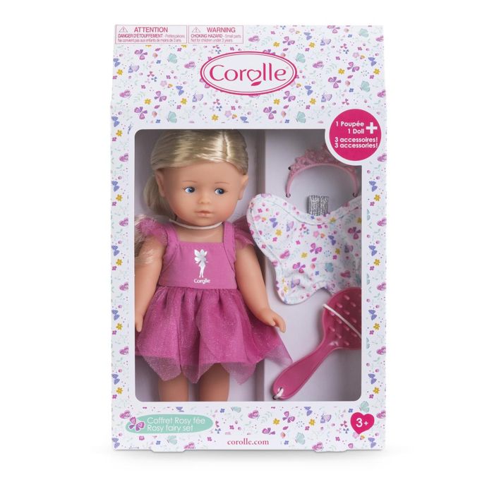 Coffret Mini Corolline - Corolle - Rosy Fée - Poupée en vinyle - Robe de fée - Ailes de papillon