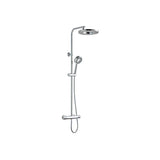 Colonne de douche avec mitigeur thermostatique - Edouard Rousseau - Hoop - Chrome - Douche de tete ronde - Douchette a main