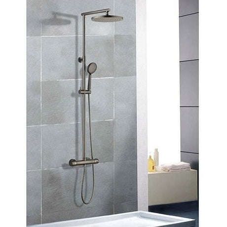 Colonne de douche thermostatique - EDOUARD ROUSSEAU - Grafito - Tete de douche orientable Ř 250 mm - Gris