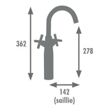 Mélangeur lavabo haut - EDOUARD ROUSSEAU - NANKA - Noir