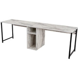 Bureau d'étude moderne avec étageres - TWIN - Freesia / Marbre - 240 x 74 x 60 cm