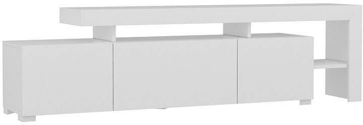 Meuble TV avec éclairage LED - BELIZ - Blanc - 192 x 53 x 37 cm