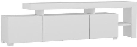 Meuble TV avec éclairage LED - BELIZ - Blanc - 192 x 53 x 37 cm