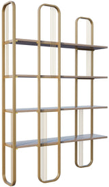 Bibliotheque baroque - SIERRA - 124 x 182 x 26 cm - Glam Jaune