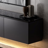 Meuble TV - NEON - Anthracite - 160 x 35 x 32 cm