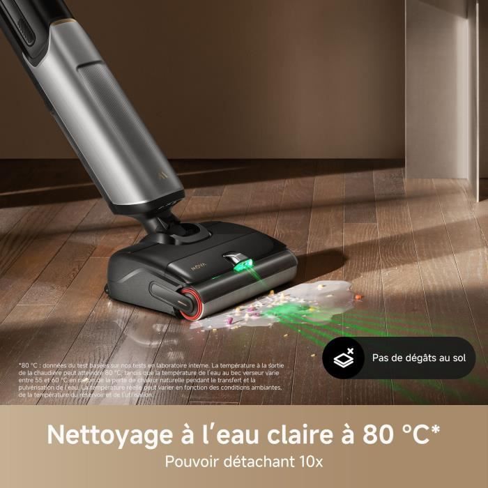 MOVA X4 Pro - Aspirateur Laveur - Lavage a l'eau chaude - Anti-enchevetrement - Auto-nettoyage a 100 C - Aspiration de 20 kPa