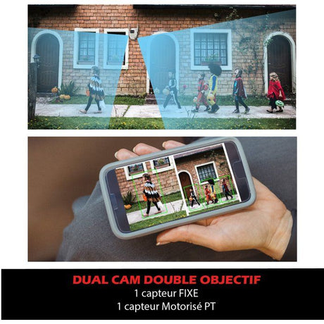 Caméra extérieure connectée - KYF - Wifi - Rotative PT-  Doubles capteurs 2 x 3MP