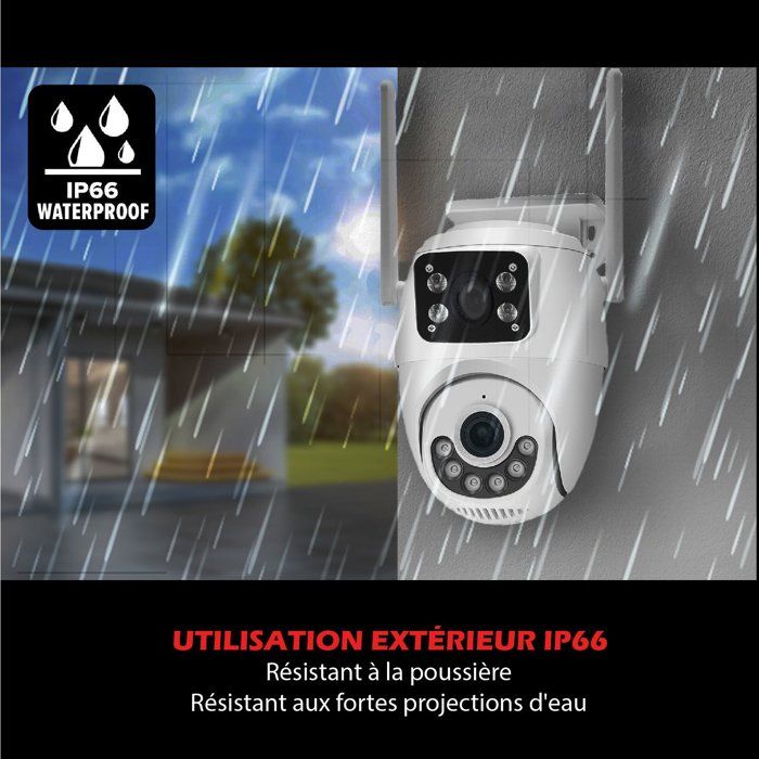 Caméra extérieure connectée - KYF - Wifi - Rotative PT-  Doubles capteurs 2 x 3MP