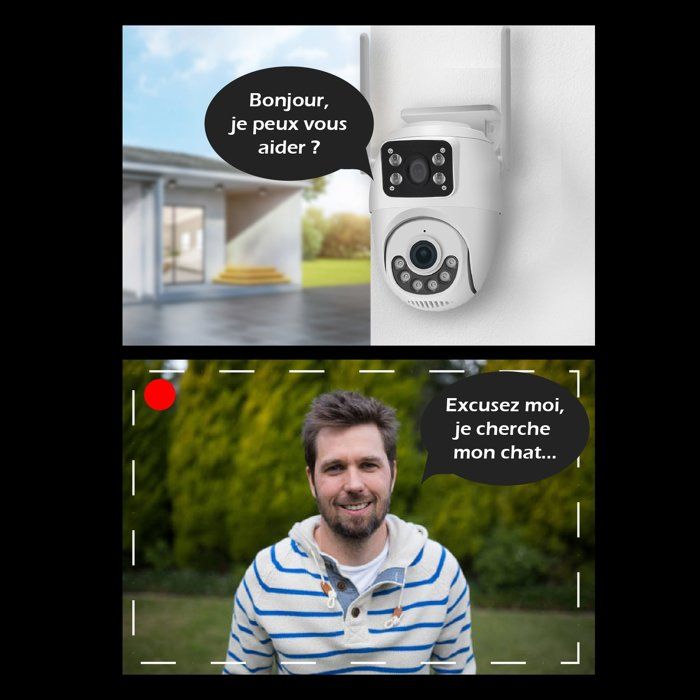Caméra extérieure connectée - KYF - Wifi - Rotative PT-  Doubles capteurs 2 x 3MP