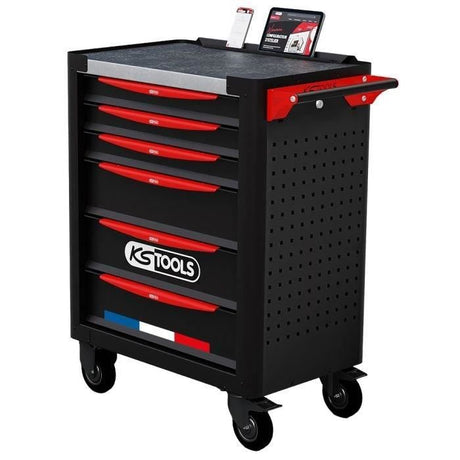 Servante d'atelier - Equipťe - 6 tiroirs - KS Tools - 824.6536F - Noir - 265 outils - Fabriquťe en France