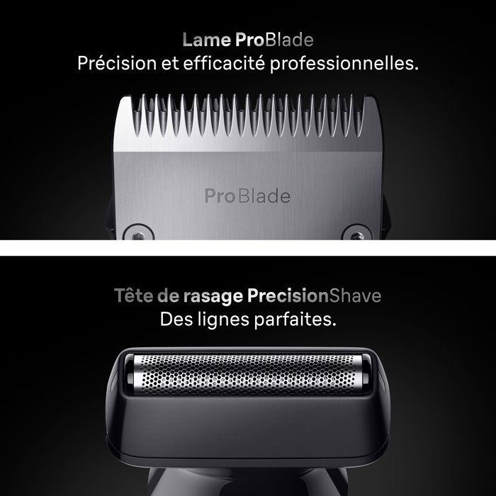 Tondeuse multi-usage - BRAUN - MGK7540 - 120 min - Étanche - Noir