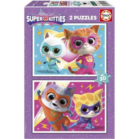 Puzzle - EDUCA - SuperKitties - 2 x 20 pieces - Multicolore - Pour enfants - a partir de 3 ans
