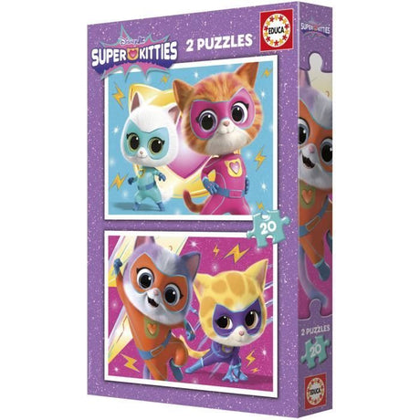 Puzzle - EDUCA - SuperKitties - 2 x 20 pieces - Multicolore - Pour enfants - a partir de 3 ans