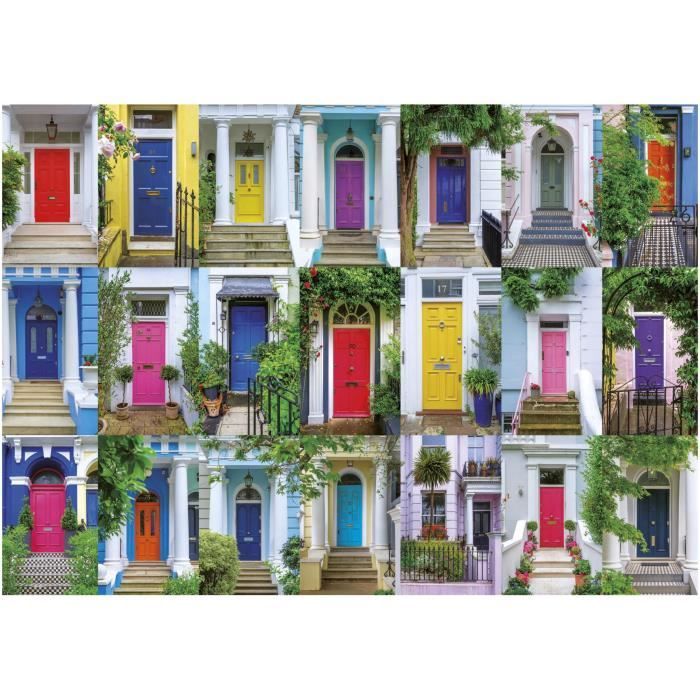 Puzzle - EDUCA - Portes de Notting Hill - 1000 pieces - Theme Architecture - 68 x 48 cm