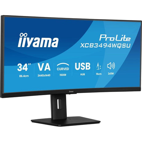 Ecran PC incurvé - IIYAMA - 34 - WQHD - 120Hz - Dalle VA - 0,4ms - Ajustable en hauteur - XCB3494WQSU-B1