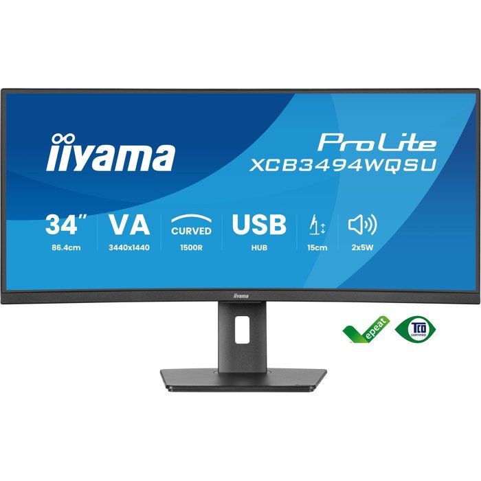 Ecran PC incurvé - IIYAMA - 34 - WQHD - 120Hz - Dalle VA - 0,4ms - Ajustable en hauteur - XCB3494WQSU-B1