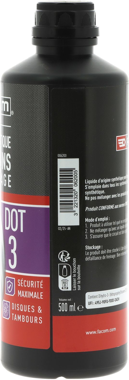 Liquide de frein DOT3 - FACOM - 500 ml