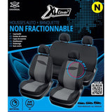 Housses auto - XLCOVER - Non fractionnable - Compatible Airbags - Housses sieges avant, appuis-tete et banquette arriere