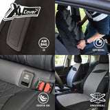 Housses auto - XLCOVER - Non fractionnable - Compatible Airbags - Housses sieges avant, appuis-tete et banquette arriere