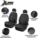 Lot de 2 housses auto avant - XLCOVER - Compatible Airbags - Noir - Housses pour sieges et appuis-tete