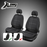 Lot de 2 housses auto avant - XLCOVER - Compatible Airbags - Noir - Housses pour sieges et appuis-tete