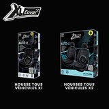 Lot de 2 housses auto avant - XLCOVER - Compatible Airbags - Noir - Housses pour sieges et appuis-tete