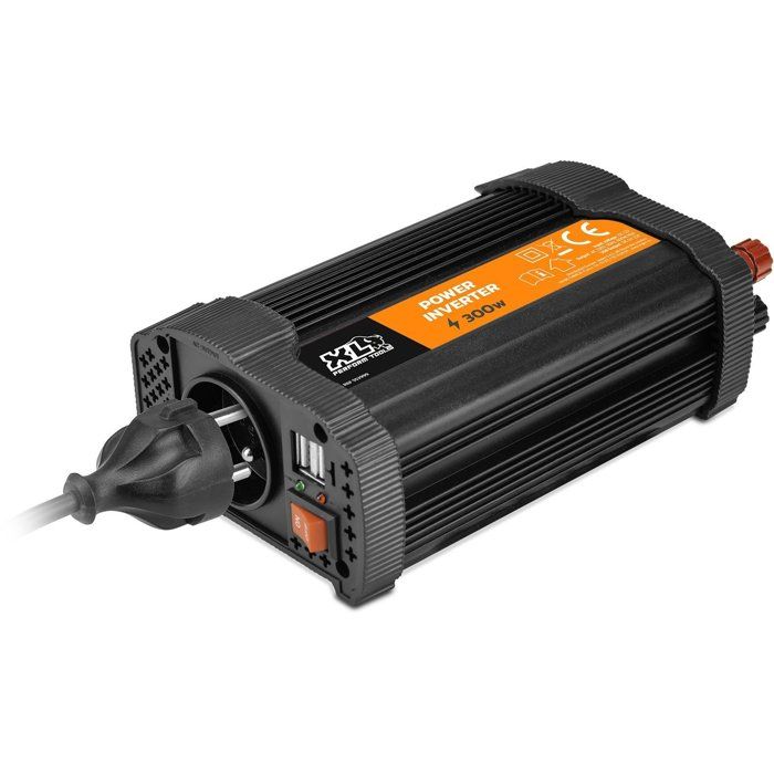 Convertisseur - XL PERFORM TOOLS - 12V-230V - 300 W - 2 fusibles inclus - 2 sorties USB