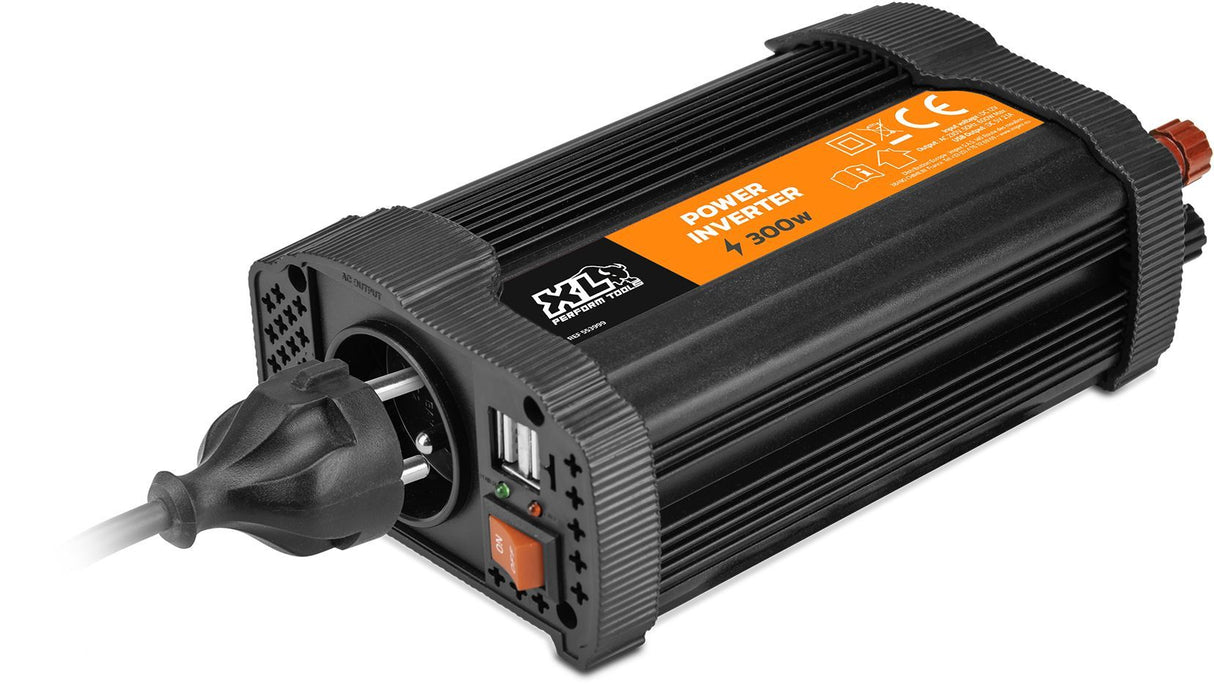 Convertisseur - XL PERFORM TOOLS - 12V-230V - 300 W - 2 fusibles inclus - 2 sorties USB