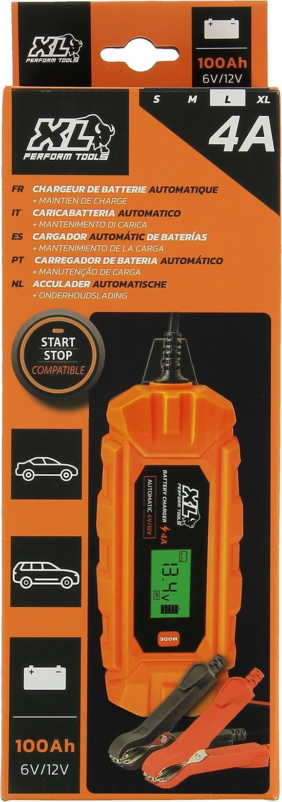 Chargeur batterie auto - XLPT - 4A - 70W - 12V - 3 m - IP65 - Mode Supply - Affichage digital