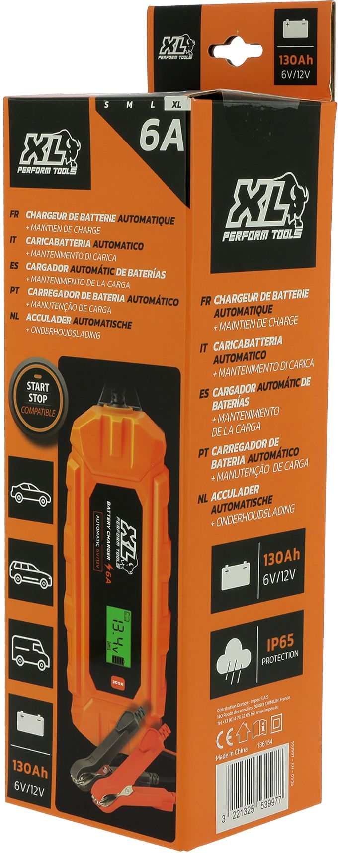 Chargeur batterie auto - XLPT - 6A - 100W - 12V - 3 m - IP65 - Mode Supply - Affichage digital