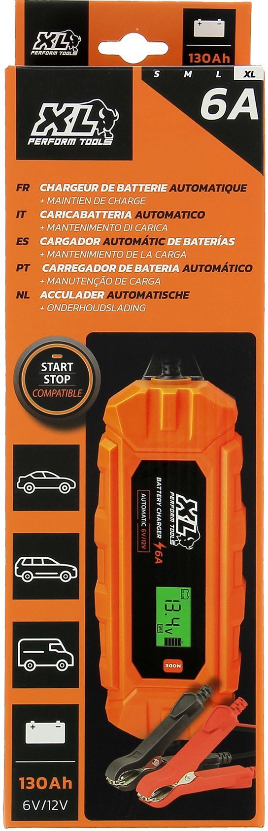 Chargeur batterie auto - XLPT - 6A - 100W - 12V - 3 m - IP65 - Mode Supply - Affichage digital