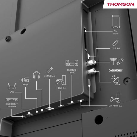 Thomson 55QG7C14 - TV QLED 55 (139 cm) - 4K UHD 3840x2160 - 144 Hz - Google TV - 2xHDMI 2.1 + 2xHDMI 2.0 - WiFi