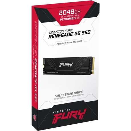 KINGSTON - FURY Renegade G5 - SSD interne - 2 To - M.2 2280 - PCI Express 5.0 x4 (NVMe) - Lecture jusqu'a 10 000 Mo/s