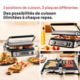 Grill multifonctions - BRAUN - Multi Grill 9 Pro - 2200 W - 3 positions de chauffe - Noir / Acier