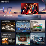 Hisense 85U7NQ - TV QLED MiniLED 85 (215 cm) - 4K UHD 3840x2160 - 144 Hz - HDR10+ - Smart TV - 4xHDMI 2.1 - WiFi