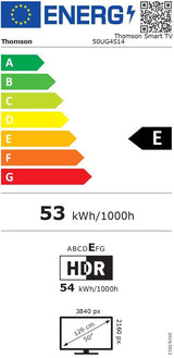 Thomson 50UG4S14 - TV LED 50 (126 cm) - 4K UHD 3840x2160 -  Google TV - 2xHDMI 2.1 + 2xHDMI 2.0 - WiFi